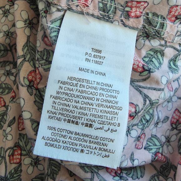 Boden Strawberry Print Multicolor Button Front Long Sleeve Blouse sz 10P Preppy - Picture 3 of 8